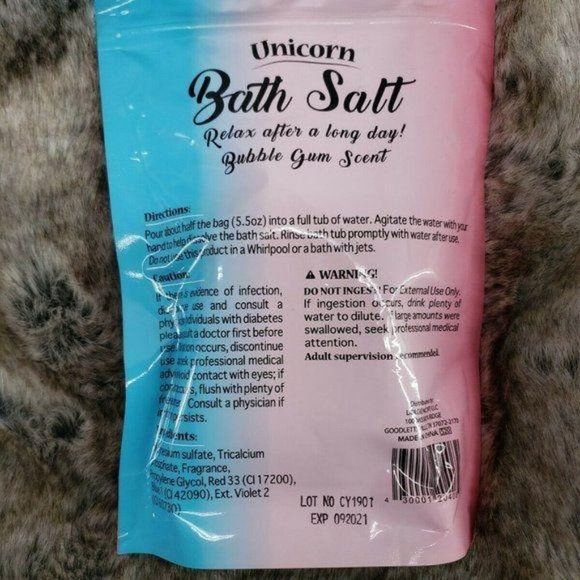 Unicorn Bath Salt Bubble Gum Scent --11.28oz Bubble Bath - Picture 5 of 7
